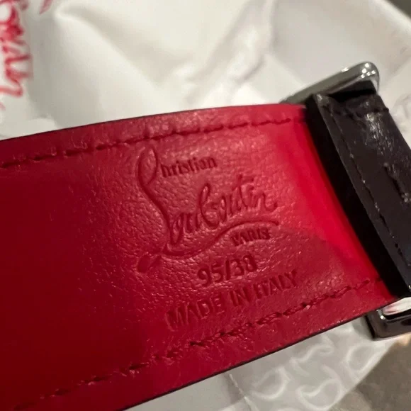 New Christian Louboutin Dark Brown Leather Belt - Picture 7 of 14